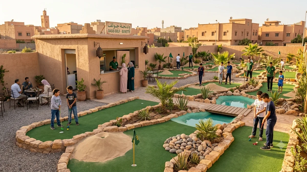 Oasis Golf – parcours Adventure Mini-Golf inspiré des oasis marocaines